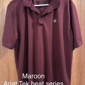 Ariat Maroon Performance Tek Polo